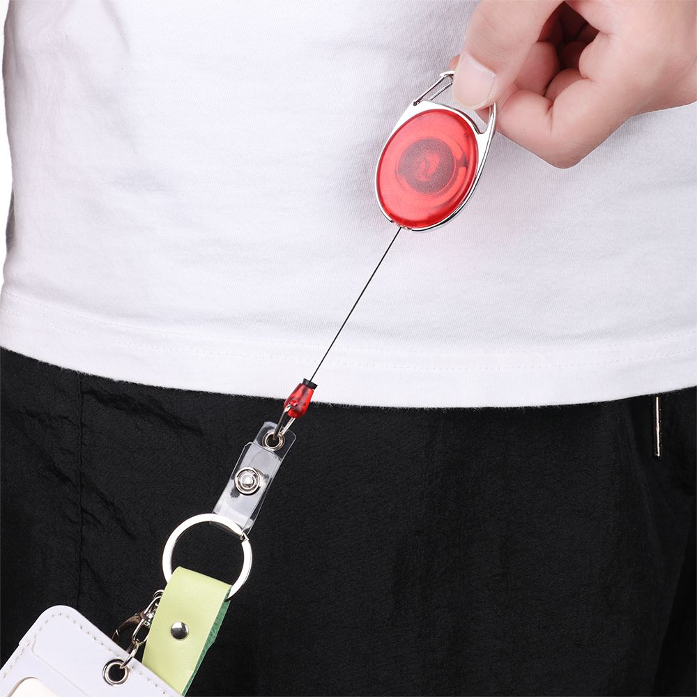 Office Supplies Durable Clip Stationery Anti-Lost Clip Retractable Badge Holder Lanyards Key Ring