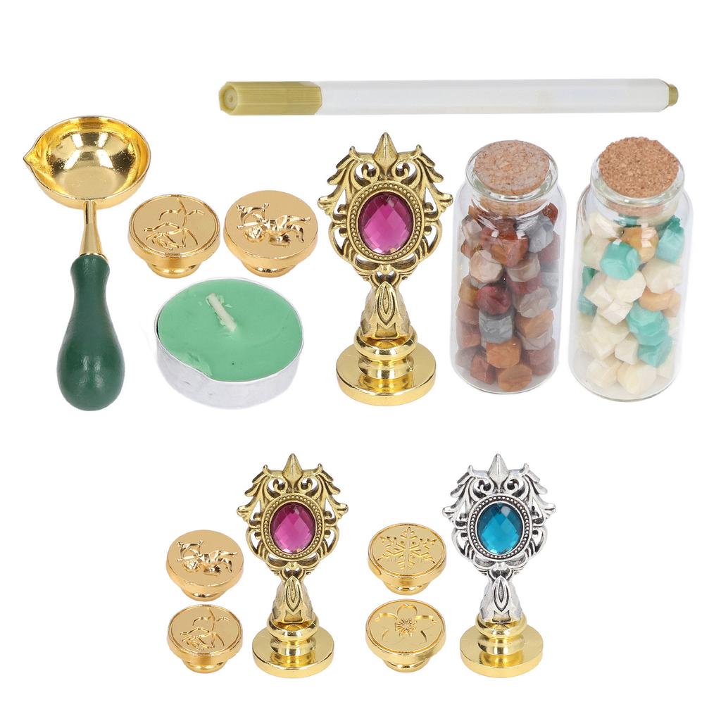 Набор восковых штампов с прозрачной гравировкой и съемной ручкой. Тонкая восковая изысканная работа. Печь для восковых штампов.