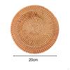 Round Rattan Placemats Coaster Handwoven Heat Insulation Pads for Outdoor Camping