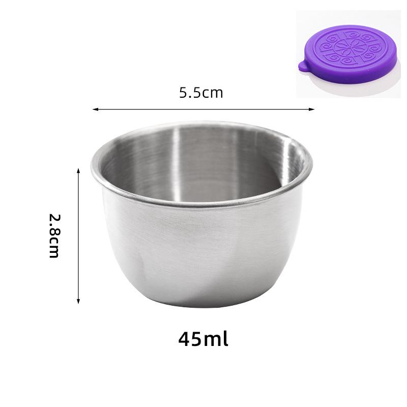 304 Stainless Steel Mini Sauce Cup with Sealed Silicone Lid for Outdoor Salad Dipping