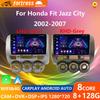 2 Din Android 14 автомобильное радио для Honda Fit Jazz City 2002-2007 Мультимедийный видеоплеер Навигация GPS 4G Carplay Авто Стерео RDS