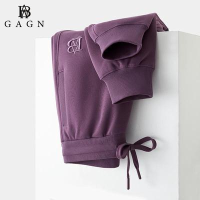 GAGN Женские фиолетовые повседневные брюки прямого кроя с высокой посадкой – простые, свободные и универсальные.