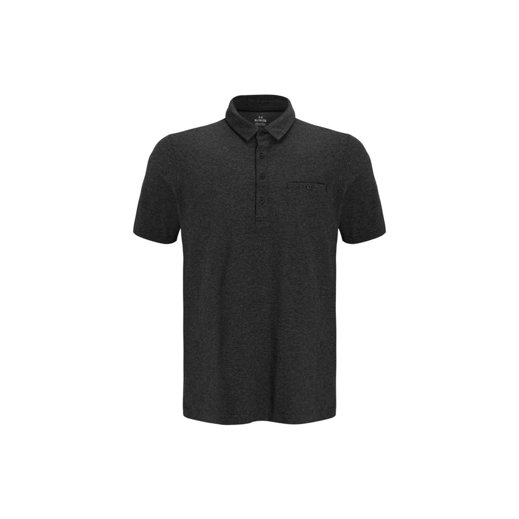 Under Armour Сплошной цвет, повседневный пуловер, рубашка поло с коротким рукавом, мужские топы, черный 1377363-001