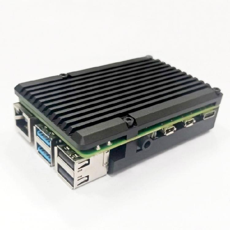 Корпус из алюминиевого сплава для Pi 4B с интегрированным двойным вентилятором для Raspberry Pi4B, улучшающий тепловые характеристики