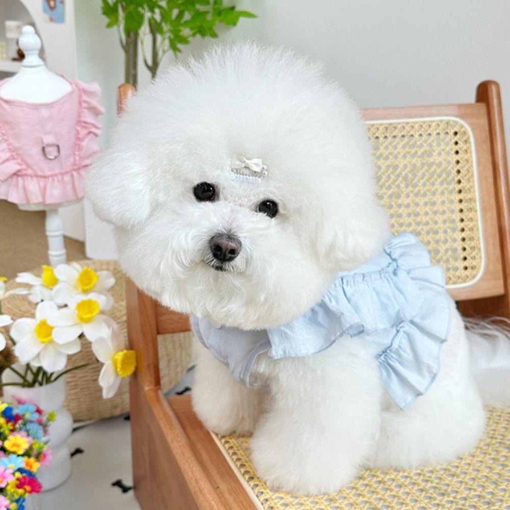 Тонкая тканевая юбка для собаки Мягкая одежда для питомца Чихуахуа Весенний жилет для собаки Кошка