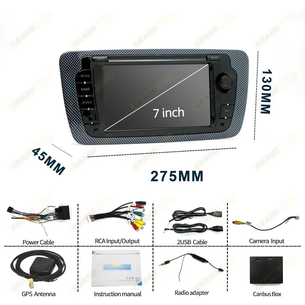 Grandnavi 7Inch Android 13 Car Radio For Seat Ibiza 6j 2009-2013 Multimedia Video Player Wireless Carplay Android Auto GPS Audio