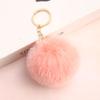 Fluffy Fur Pom Keychain Soft Faux Colorful Rabbit Fur Ball Car Keyring Pompom Key Chains Key Holder Women Bag Pendant