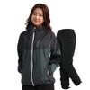 Rainwear Top and Bottom Set Golf Rain Suit Raincoat Mountain Parka Waterproof Lightweight Bicycle [Arashiyama] Women's (Black (Rain Suit), L)