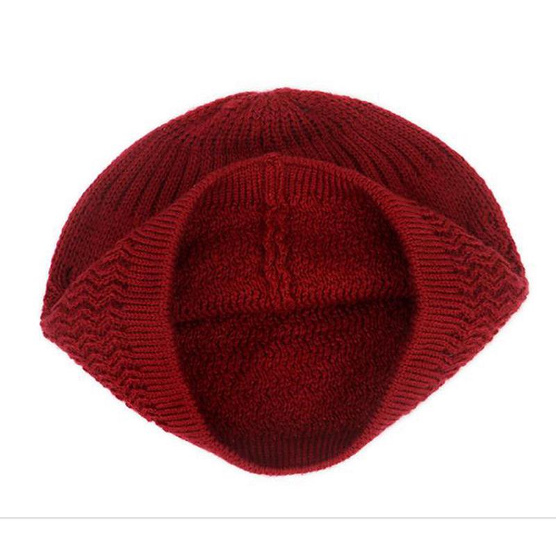 Вязаная шапка с волнистым узором - Унисекс мешковатая crochet шапка, Зимняя теплая шапка-бини с ребристой манжетой для мужчин и женщин