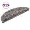VidaXL Stair Treads 15 Pieces 56 X 17 X 3 Cm Grey Semicircular 133892
