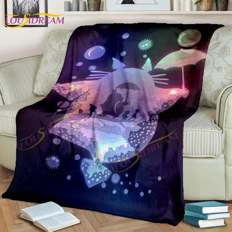 Одеяло в стиле аниме «Миядзаки», одеяло «Мой сосед Тоторо», одеяло «Унесенные призраками», фланелевое одеяло для спальни, гостиной, дивана