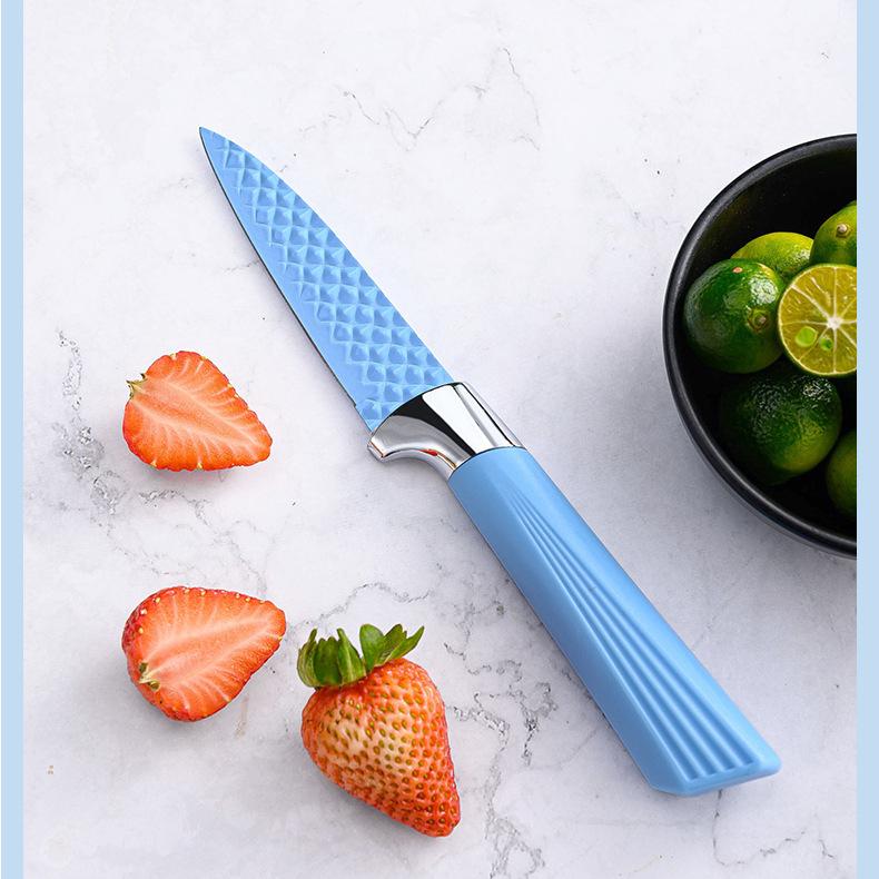 Красочный нож с антипригарным покрытием, алмазное зерно, универсальный нож шеф-повара, фруктовый нож, нож для хлеба, универсальный нож, фруктовый нож