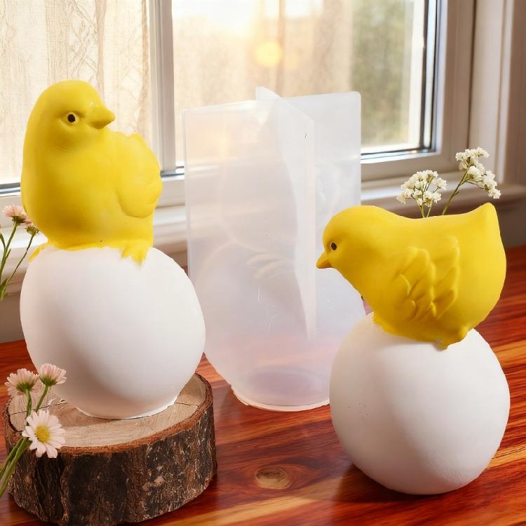 Силиконовая форма для свечей на пасхальную тематику Цыпленок на яйцах Силиконовые формы для изготовления эпоксидной смолы Изготовление свечей Мыло Шоколад Пирог для выпечки