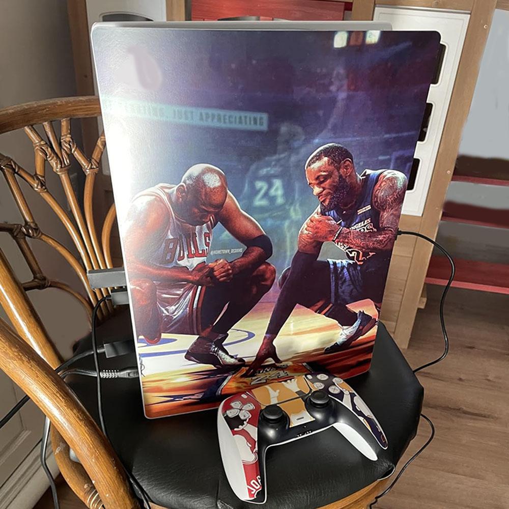 Наклейка-декаль для PS5 Standard Disc Console с изображением баскетбольного GOAT MJ Kobe James