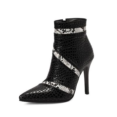 Осенне-зимние ботильоны на высоком каблуке для женщин, с острым носком, женские шпильки, модная обувь для женщин, туфли-лодочки WSH4732