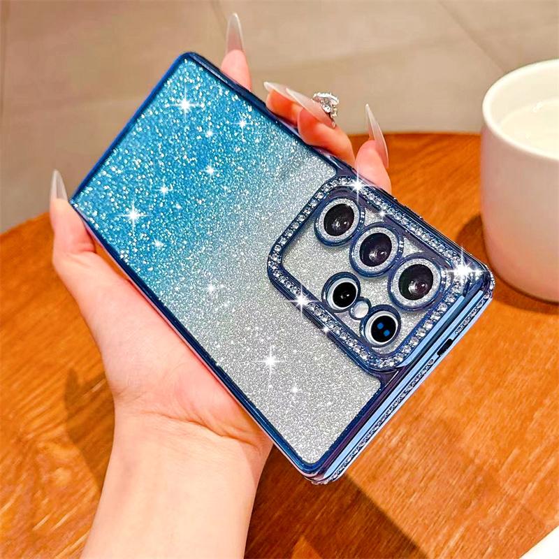 Блестящий чехол для Samsung Galaxy S25 Edge S23 Ultra S24 FE A56 A36 A26 A16 A55 A35 A25 A15 A54 A34 A14 Чехол для iPhone 16 15 Pro Max 14 Plus 13 12