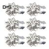 1/6Pcs Button Covers Faux Pearls Shiny Rhinestone Flower Shape Button Clip with Pliers Press Dress Suit Tux Accessories