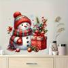 1 шт. Реалистичная наклейка «Зимний снеговик» - Матовый ПВХ, как будто самосветящаяся (Нет /) Неправильная форма для туалета/стены/окна - Рождество