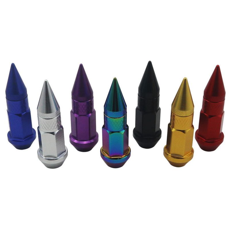 20PCS Bullet Style Lug Nuts - Cone Seat Anti-Theft Locking Nuts, Colorful Aluminum Wheel Nuts for Car SUV