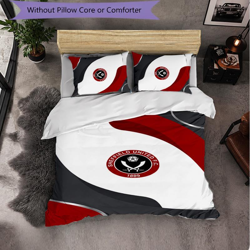 Футбольный комплект постельного белья Sheffield United из 3 предметов Мягкий пододеяльник с наволочками Набор для декора спальни для дома