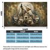 Wolf Art Print Flannel Blanket High Quality Warm Comfortable Cover for All Seasons Perfect for Gifts Home Decor
