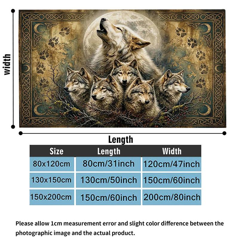 Wolf Art Print Flannel Blanket High Quality Warm Comfortable Cover for All Seasons Perfect for Gifts Home Decor