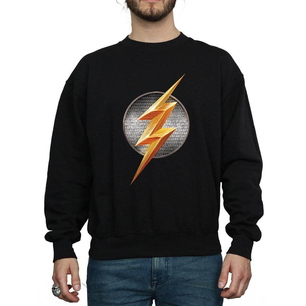 DC Comics Mens Justice League Movie Flash Emblem Sweatshirt