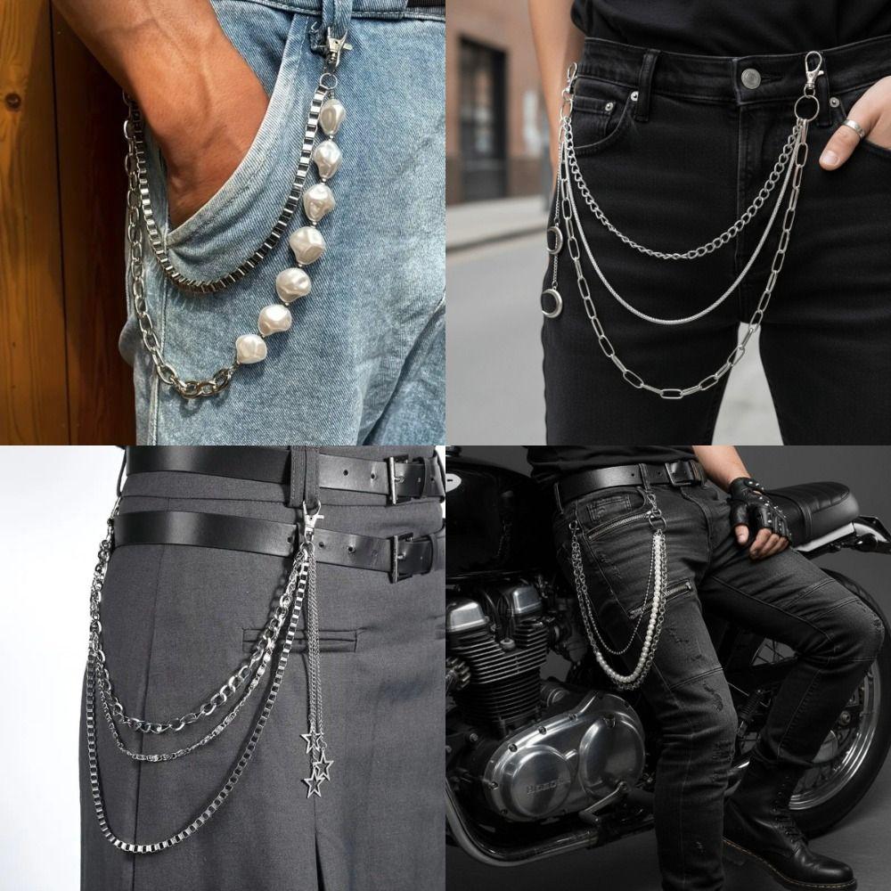 Rock Punk Street Keychains Chain Irregular Biker Pants Chain  Clothing Accessories