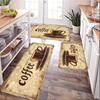 Modern Coffee Cup Themed Area Rug, Soft Non-Slip Indoor Outdoor Floor Mat for Kitchen and Living Room Decor