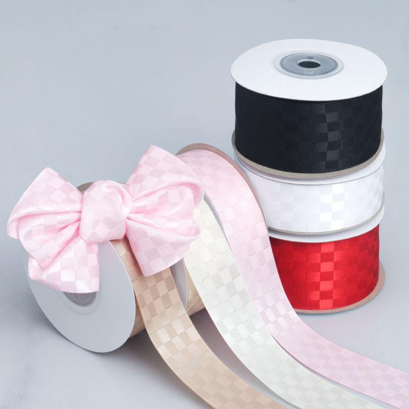 Elegant Solid Color Plaid Ribbon Soft Ribbon Bow Flower Handmade Material Hair Decoration Ribbon Baking Gift Packaging Ribbon Home Decoration