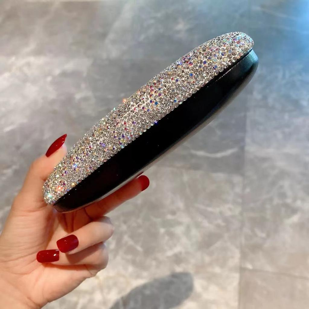Eyewear Holder Pu+Diamond Jewelry Myopia Case Glasses Case Spectacle Container For Gift Option Business Use Travel-Friendly
