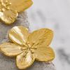 Eetit Tarnish Free Vintage Gold Color Stainless Steel Flower Metal Stud Earrings for Women Individual Stylish Trendy Jewelry