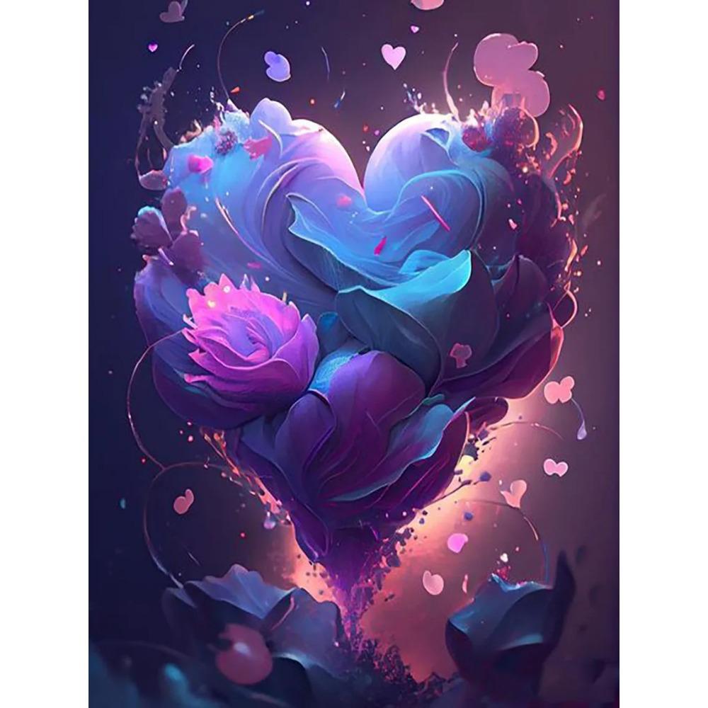 Алмазная картина, полная дрель, красивый цветок любви, круглая алмазная живопись, ручная работа, морской плюшевый мишка, сделай сам, алмазная мозаика, картина, украшение для дома