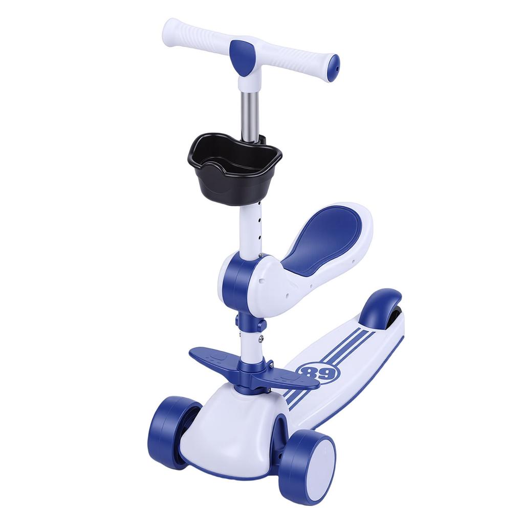 3-колесный самокат со светодиодной подсветкой, рулем и съемным сиденьем, складной самокат для активного отдыха