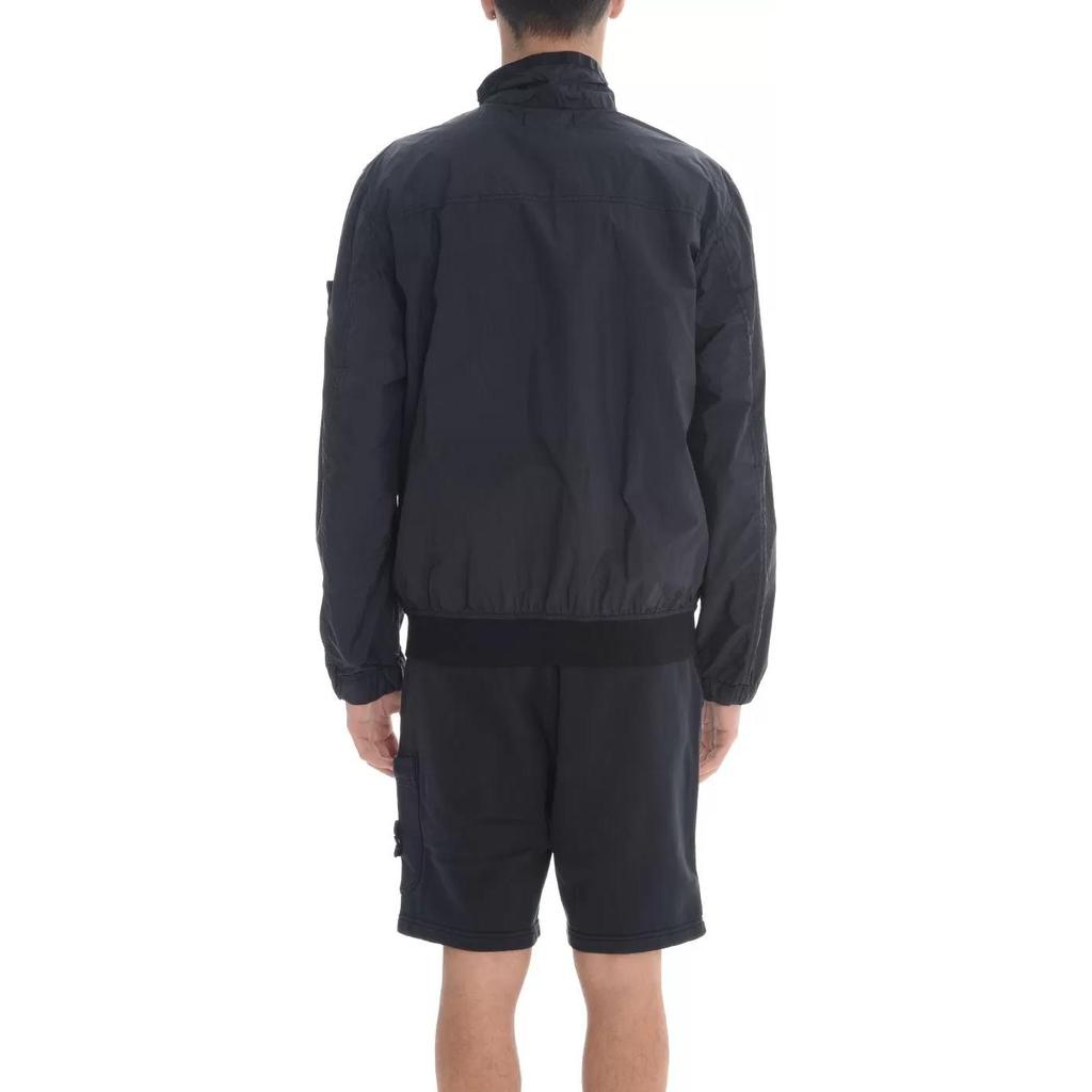STONE ISLAND Куртка мужская Ss25 из смолы нейлона ветрозащитная водонепроницаемая с воротником на молнии темно-синяя K1S1541000-37S0A23-V0020
