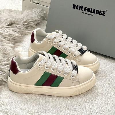 Европейская станция Цветовая гамма Кожаные Повседневные Кеды Женские Новые Легкие Мягкая Подошва Спортивные Универсальные Хлеб Маленькие Белые Туфли