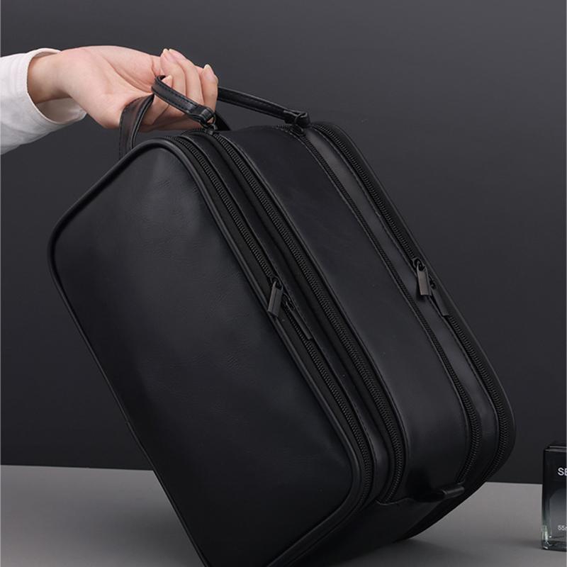 Карманы ПУ Косметичка Женская Мужская Дорожные Принадлежности Сумка для Макияжа Водонепроницаемый Органайзер для Косметики и Средств для Умывания