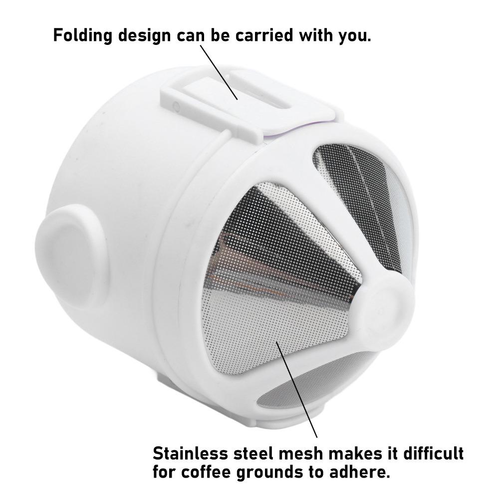 Foldable Coffee Filter Stainless Steel Foldable Coffee Filter Pour Over Coffee Dripper Travel
