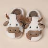 Women's Cartoon Cow Warm Plush Slippers Couple New Winter Indoor Non-slip House Men Warm Thick Sole Home Cotton Fluffy Slippers