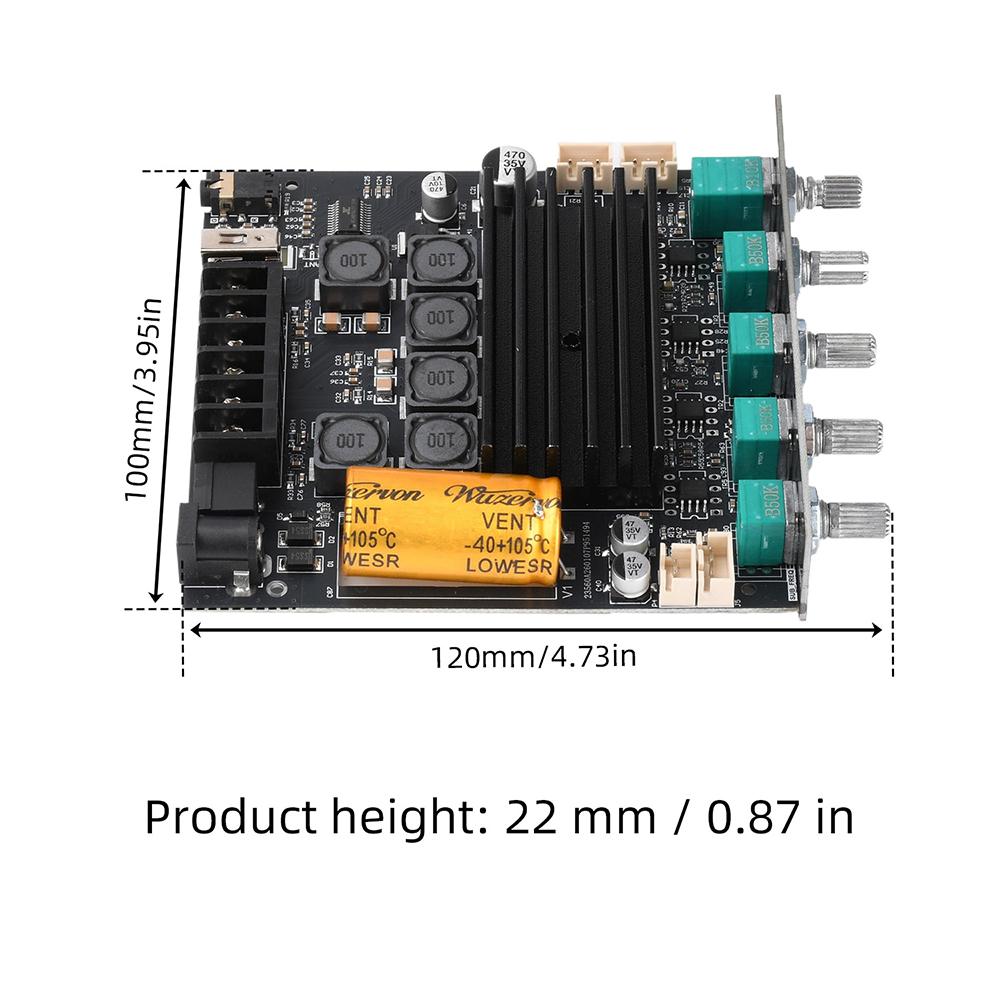 ZK-TB21 PRO 2.1-канальная Bluetooth-плата усилителя TPA3116D2 50 Вт×2+145 Вт Сабвуфер DC12-24V USB Беспотерьковое декодирование аудио