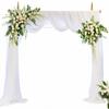 Outdoor White Wedding Gauze Drapes for Party and Venue Decoration, Wedding Arch, and Background.