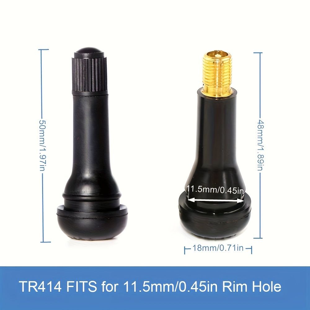 TR414 Valves De Pneu Valve Auto Valve Pneu Voiture Pneu Valve Tige Capuchon De Soupape En Caoutchouc Valves En Caoutchouc Snapin