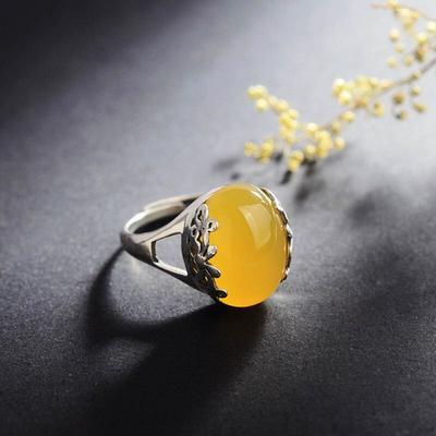Ювелирные изделия из серебра 925 пробы, кольцо с драгоценными камнями для женщин, гранат, желтый янтарь, изумруд, лунный камень, регулируемые кольца, подарки