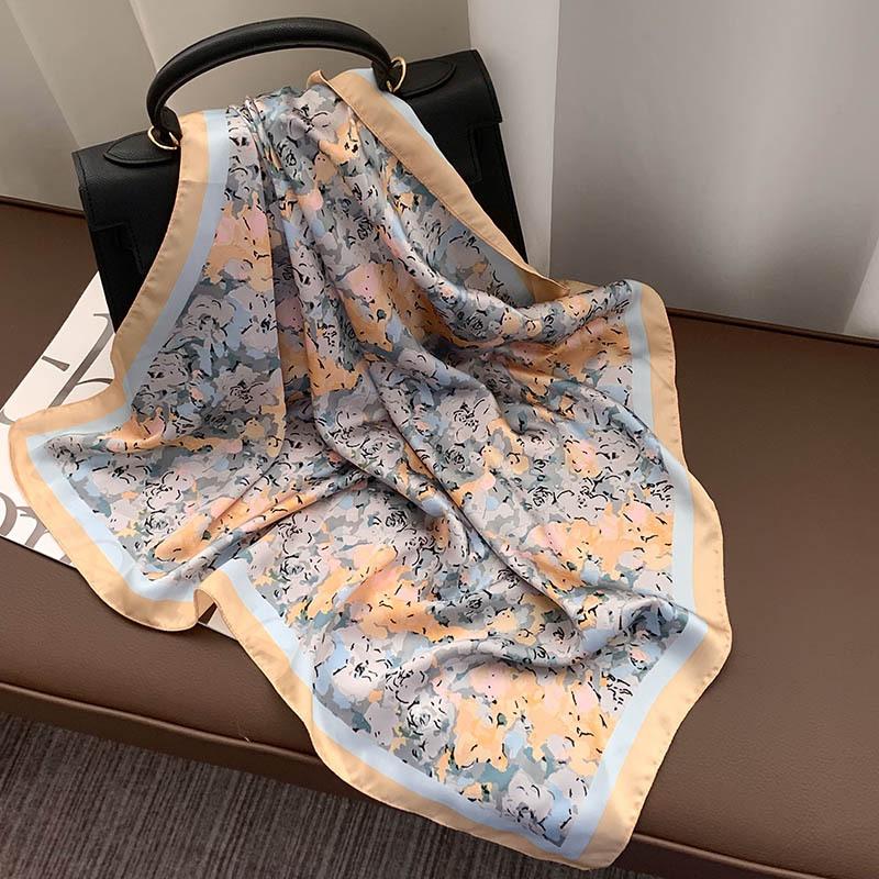 Retro 70*70 Square Scarf Colorful Silk Scarf Women Neck Scarf All-Match Shawl Trendy Headscarf Women'S Accessories Gifts