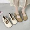 Flat-soled Single Shoes Women's New Spring Shallow Mouth Soft-soled Shoes Gentle Shoes Mary Jane Small Leather Shoes