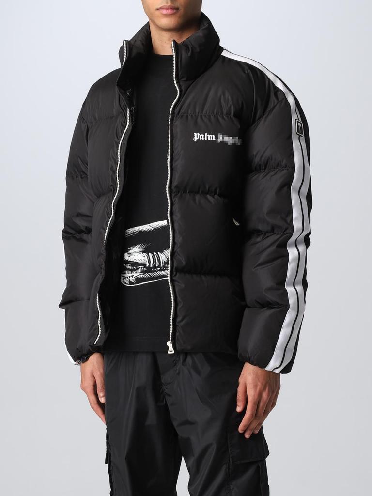 Унисекс Хлопковая куртка Palm Angel в полоску, цветовые блоки, принт с буквами, воротник-стойка