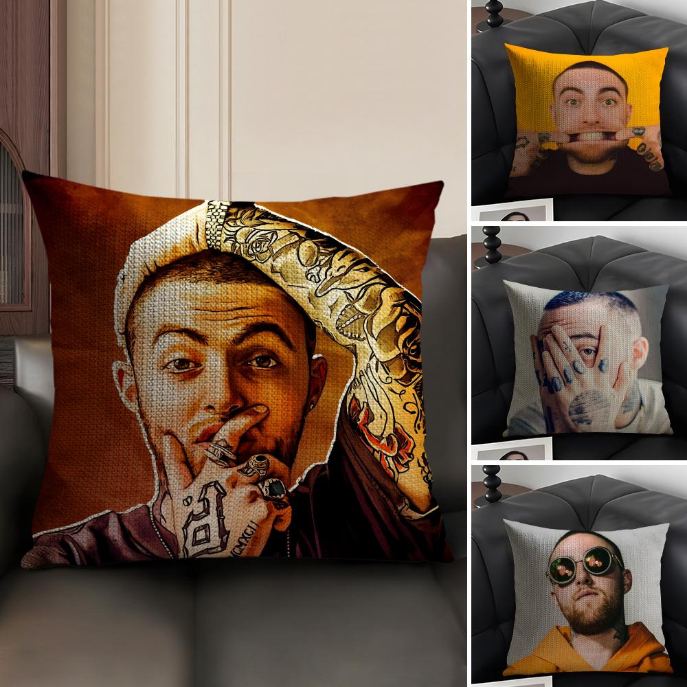 M-Mac Millerr Рэпер Наволочка Натуральный Лен Органическая Ткань Двусторонняя Печать Диван Домашний Декор Подарок Наволочка