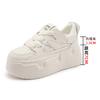 Fashion 8.5CM Autumn New Women's Versatile Shallow Single Shoes Inner Heel Increased Small White Shoes Thick Bottomed Casual Shoes