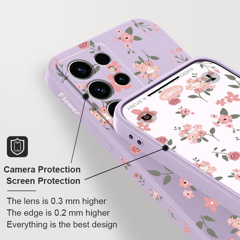Чехол для телефона с цветочным ароматом для Samsung Galaxy S25 FE S24 S23 S22 S21 S20 Ultra Plus Note 20 Ultra 10 Plus