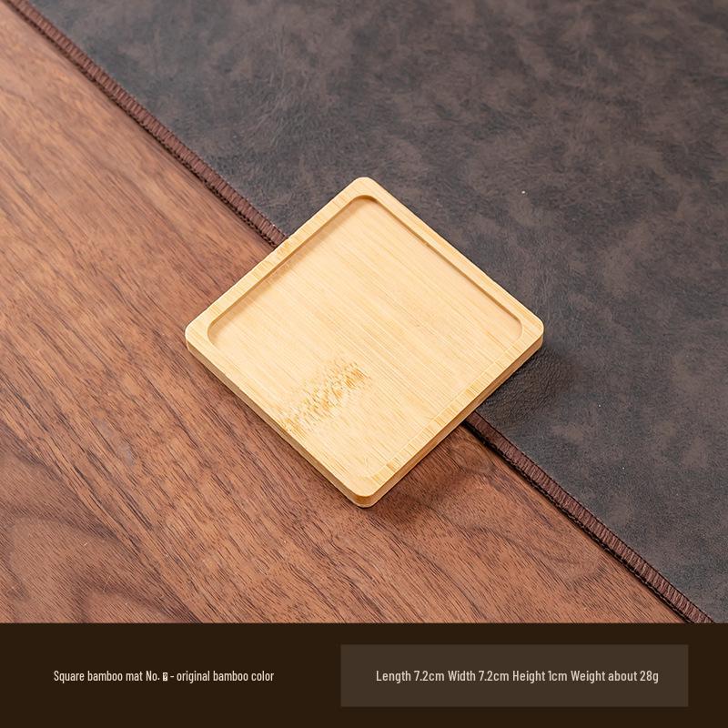 Круглый бамбуковый противоскользящий коврик и поднос для комнатных растений, подстаканников и декора